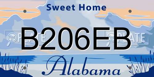 B206EB Alabama License Plate