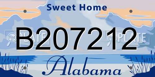 B207212 Alabama License Plate