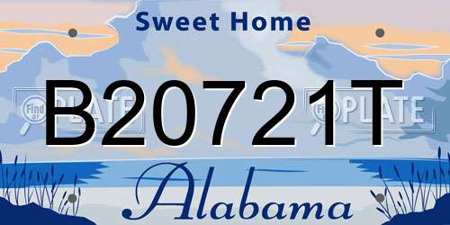 B20721T Alabama License Plate