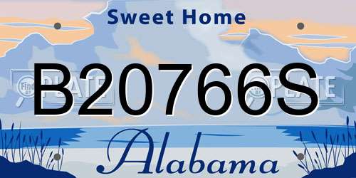 B20766S Alabama License Plate
