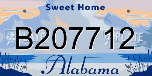 B207712 Alabama License Plate