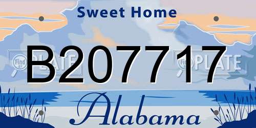 B207717 Alabama License Plate