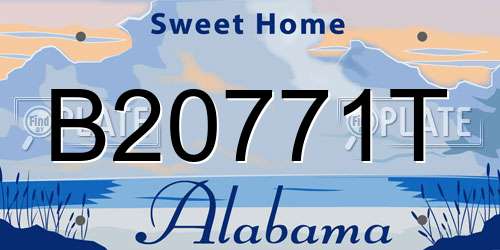 B20771T Alabama License Plate