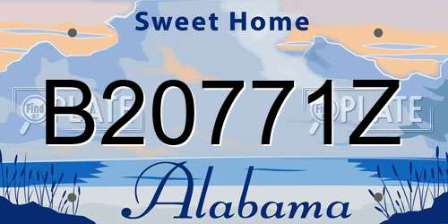 B20771Z Alabama License Plate
