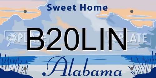 B20LIN Alabama License Plate