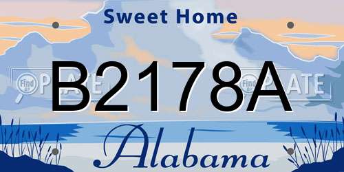 B2178A Alabama License Plate