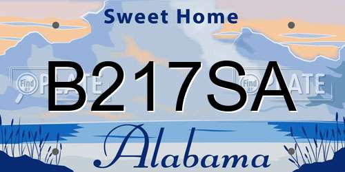 B217SA Alabama License Plate