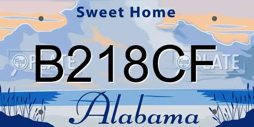 B218CF Alabama License Plate
