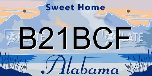 B21BCF Alabama License Plate