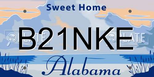 B21NKE Alabama License Plate