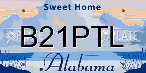 B21PTL Alabama License Plate