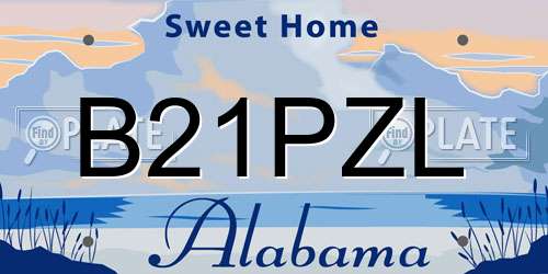 B21PZL Alabama License Plate