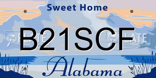 B21SCF Alabama License Plate