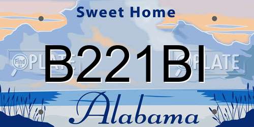 B221BI Alabama License Plate
