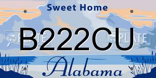 B222CU Alabama License Plate