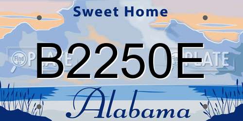 B2250E Alabama License Plate
