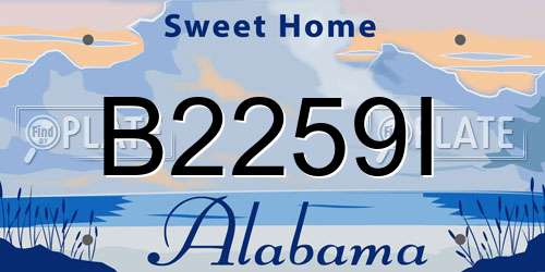 B2259I Alabama License Plate