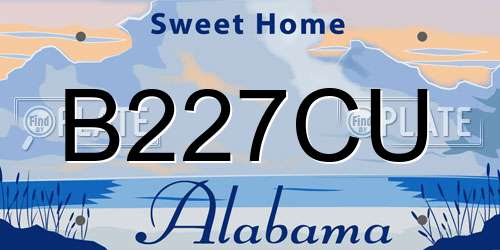 B227CU Alabama License Plate