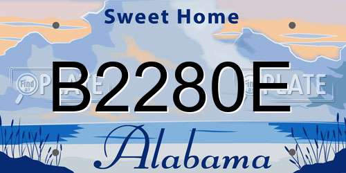 B2280E Alabama License Plate