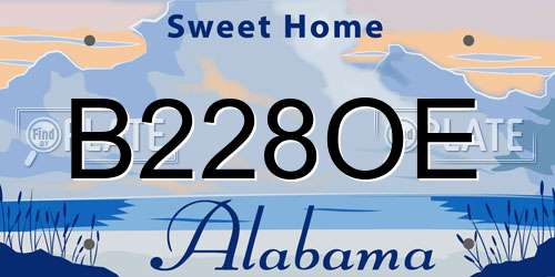 B228OE Alabama License Plate