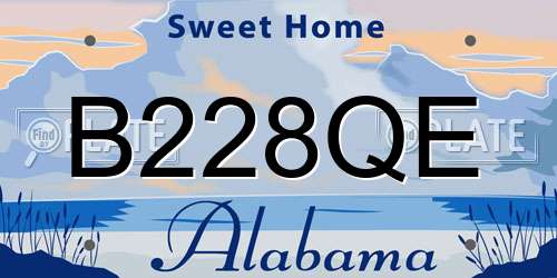 B228QE Alabama License Plate