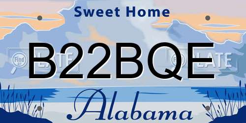B22BQE Alabama License Plate