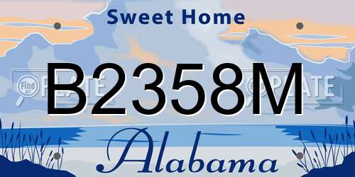 B2358M Alabama License Plate