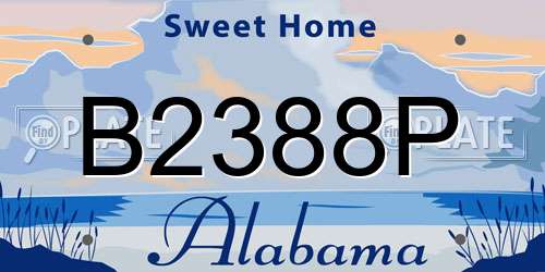 B2388P Alabama License Plate