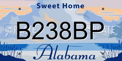 B238BP Alabama License Plate