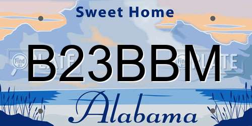 B23BBM Alabama License Plate