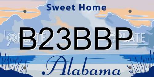 B23BBP Alabama License Plate