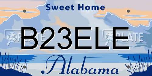 B23ELE Alabama License Plate