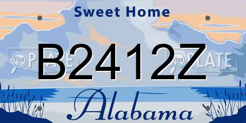 B2412Z Alabama License Plate