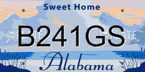 B241GS Alabama License Plate