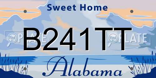 B241TT Alabama License Plate