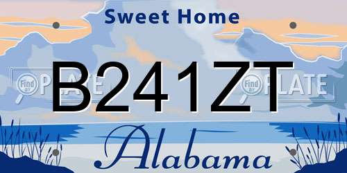B241ZT Alabama License Plate