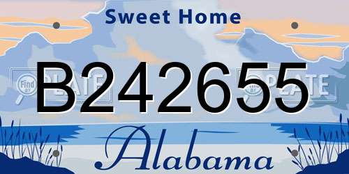 B242655 Alabama License Plate