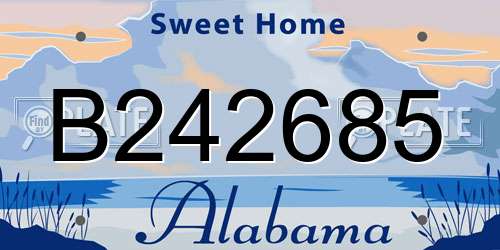 B242685 Alabama License Plate