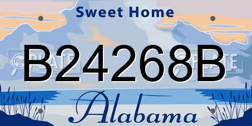 B24268B Alabama License Plate