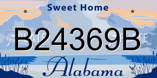 B24369B Alabama License Plate