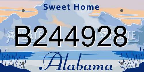 B244928 Alabama License Plate