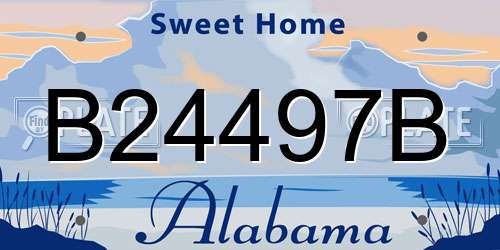 B24497B Alabama License Plate