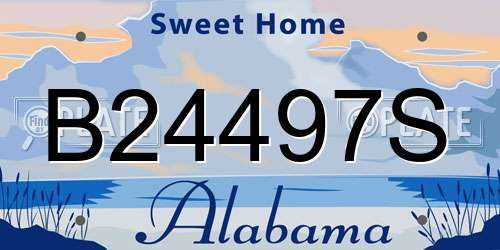 B24497S Alabama License Plate