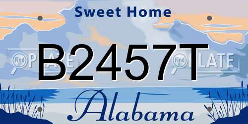 B2457T Alabama License Plate