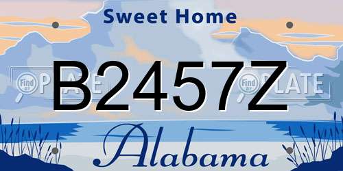 B2457Z Alabama License Plate