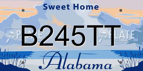B245TT Alabama License Plate