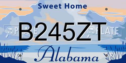 B245ZT Alabama License Plate
