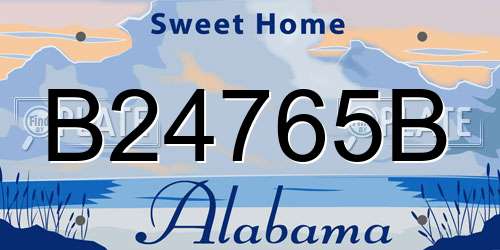 B24765B Alabama License Plate