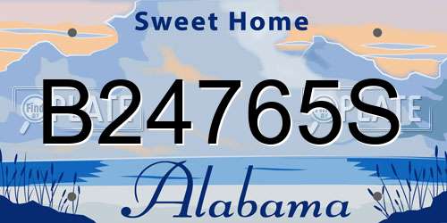 B24765S Alabama License Plate