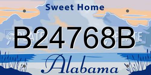 B24768B Alabama License Plate